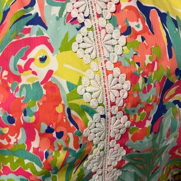 Lilly Pulitzer Rhea Casa Banana Print Multi Color Floral Mini Skirt Skort Size 0 - Picture 9 of 11